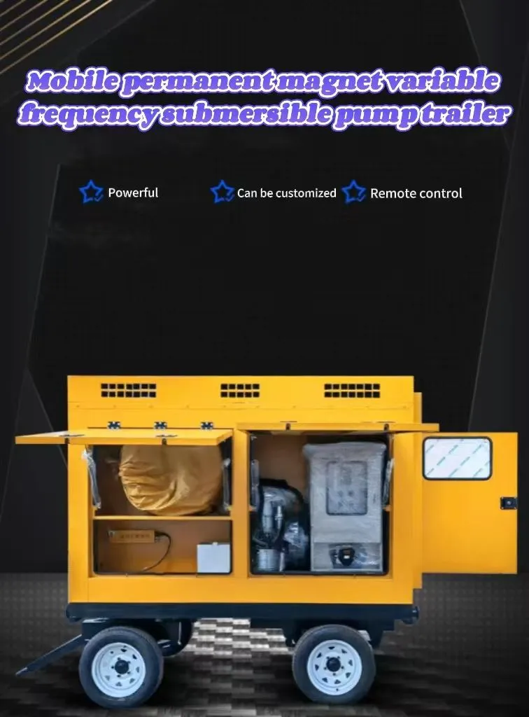 Mobil doimiy magnit o'zgaruvchi chastota suv osti nasos treyleri.